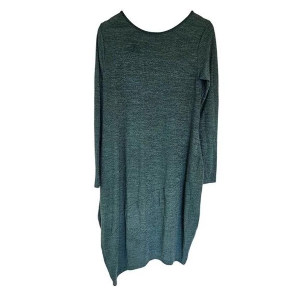 CNFIO Tunic Size mall Green Oversized long sleeve  a symmetrical light weight kn